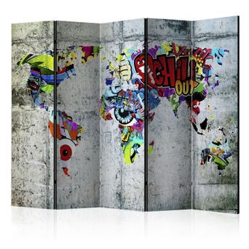 Biombo - Graffiti World (225x172 Cm)