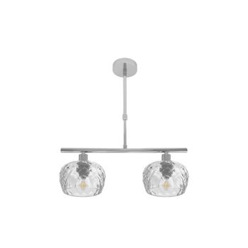 FABRILAMP Lampara Estela 2xe14 Cromo Regx41x13 Cm C/tulipas Cristal Tallado Transparente