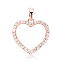 colgante corazon plata 925 chapado en oro rosa