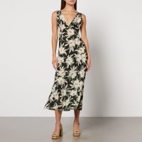 rixo lauriane floral-print silk midi dress - uk 18