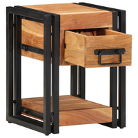 pack 2 uds mesitas de noche  mesilla de noche  cabinete de noche madera maciza de acacia 30x30x40 cm cfw79965