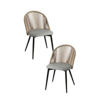 pack 2 sillas misal de terciopelo 744747 cm - gris oscuro