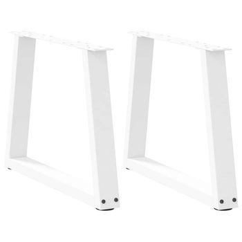 Patas Para Mesa De Centro En Forma De V (2 Unidades), Color Blanco, 50 X (42-43,3) Cm, Acero Vidaxl