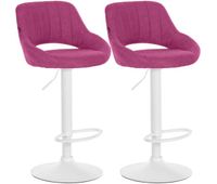 juego de 2 taburetes de bar milet con tapizado de tela lila 48x47x85 cm