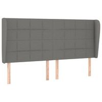 cabecero con orejas de tela gris oscuro 163x23x118128 cm vidaxl