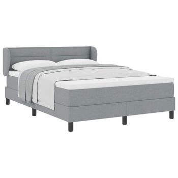 Cama Tipo Box Spring Con Cabecera Gris Claro 140 X 200 Cm Tela Vidaxl