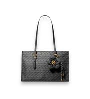michael kors para mujer 30t6a6zt8c bolso tote zadie mediano con estampado de logotipos negro osfa casual poliester