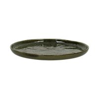 plato de postre de gres verde oscuro