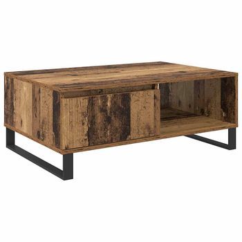 Mesa De Café - Mesa De Centro - Mesa Baja Madera Envejecida 90 X 60 X 35 Cm