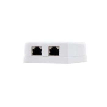 Nanocable Roseta de Superficie RJ45 Cat.6 FTP 2 Tomas Blanca