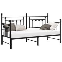 estructura de cama de dia negro 75 x 190 cm acero vidaxl
