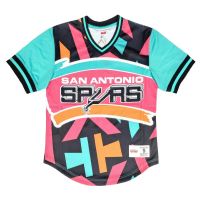 camiseta san antonio spurs nba jumbotron mesh v-neck de mitchell  ness