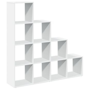 Librería Divisora 4 Niveles Madera Blanca 131,5x29x131,5 Cm