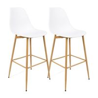 conjunto de 2 taburete de polipropileno y metal - ancho 47 x alto 113 x profundo 50 cm - blanco