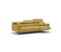 caravaggio sofa de 3 plazas extensibles con reposacabezas ajustables en tejido impermeable 244 cm amarillo