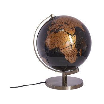 Globo Terráqueo De Mesa Moderno Giratorio Negro Y Cobre Magellan
