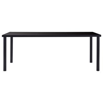 Mesa De Comedor | Mesa De Cena De Vidrio Templado Negro 200x100x75 Cm