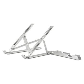 Soporte para portátiles Aluminio con soporte movil, Atril para ordenador en Aleación de Aluminio, diseño Plegable y fácil de Llevar, Incluye un Soporte Adicional para el móvil en ABS. Antideslizante,