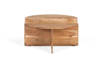 Mesa de centro de madera de acacia con revistero integrado