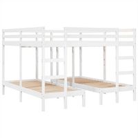 litera triple madera maciza de pino blanca 200x20080x200 cm vidaxl