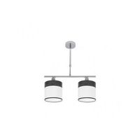 lampara cloe 2xe14 cromoblanca-madera negra regx43x14 cm