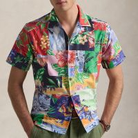 polo ralph lauren classic fit cotton-poplin oxford short sleeved shirt - l