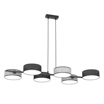 Lámpara colgante troma negro+gris (6 luces)