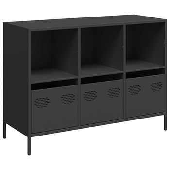 Aparador De Acero Laminado En Frío Negro 101,5x39x73,5 Cm