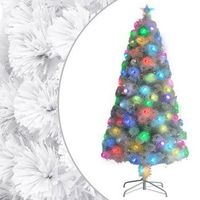 arbol de navidad  decoraciones de navidad artificial con luces fibra optica blanco 120cm cfw676337