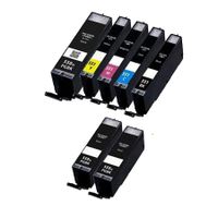 compatible multipack canon pixma mg6450 all-in-one printer ink cartridges 7 pack -6431b001