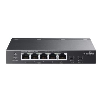 Switch TP-Link TL-SG1005P-PD 5 puertos Gigabit PoE+ sin ventilador montaje pared