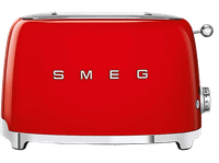 tostadora - smeg tsf01rdeu 950 w 2 ranuras rebanadas cortas 50s style acabado brillante rojo