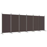 biombo divisor de 6 paneles de tela marron 520x180 cm vidaxl