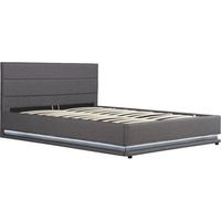 cama con led anastasia - 140 x 190 cm - gris oscuro