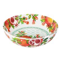 ensaladera profunda de melamina decorada con granadas