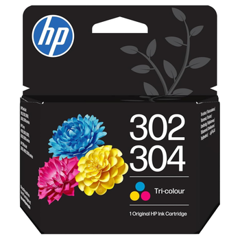 HP  302 / 304 (N9K05AE) Tricolor, Cartucho de Tinta Original | Compatible con Impresoras de Inyección de Tinta HP DeskJet 1110, 2130, 2620, 2622, 2630, 2632, 2633, 2634, 3630, 3720, 3730, 3733, 3735,