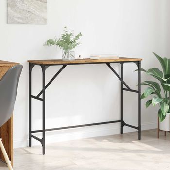 Mesa Consola - Mueble Para Entrada - Madera De Ingeniería - Madera Vieja (100x32x75cm)