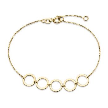 Pulsera de mujer círculos de oro amarillo 9 quilates