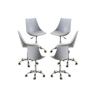 pack 6 sillas blok office - gris claro