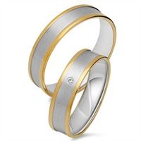 alianzas 18 quilates oro blanco amarillo con diamante