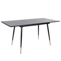 mesa extensible 120 160 cm mdf aspecto madera negro