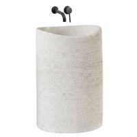 lavabo de pie rea merlo ovalado asimetrico beige 34 x 55 x 855 cm