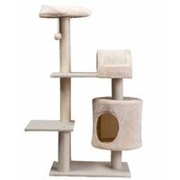 torre rascador para gato wuapu modelo five con multiples elementos altura 103cmx49x35cm en beige