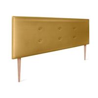 cabecero de polipiel con 2 hileras de botones 135x105cm con patas camas 120135 - dorado