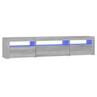 mueble tv  mueble de salon  armario tv con luces led gris sonoma 195x35x40 cm