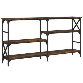 Mesa Consola | Mesa De Entrada Madera De Ingeniería Roble Ahumado 150x29x76,5 Cm