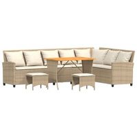 juego de sofas de jardin en forma de l con cojines 4 pzas beige vidaxl