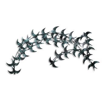 Decoración Pared De Metal Kirlangic Azul Negro 136x75 Cm