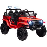 aiyaplay coche electrico para ninos con suspension suave control remoto luces led bocina motores de 12v de plastico y metal rojo   aosom espana