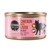 cosma asia en gelatina 24 x 85 g - pack ahorro - pollo con higado de pollo